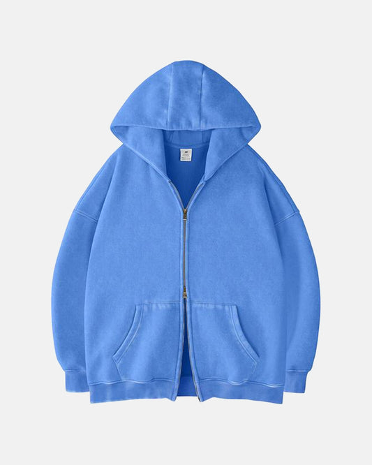 The Cloud Unisex Acid-Wash Zip-Up Hoodie