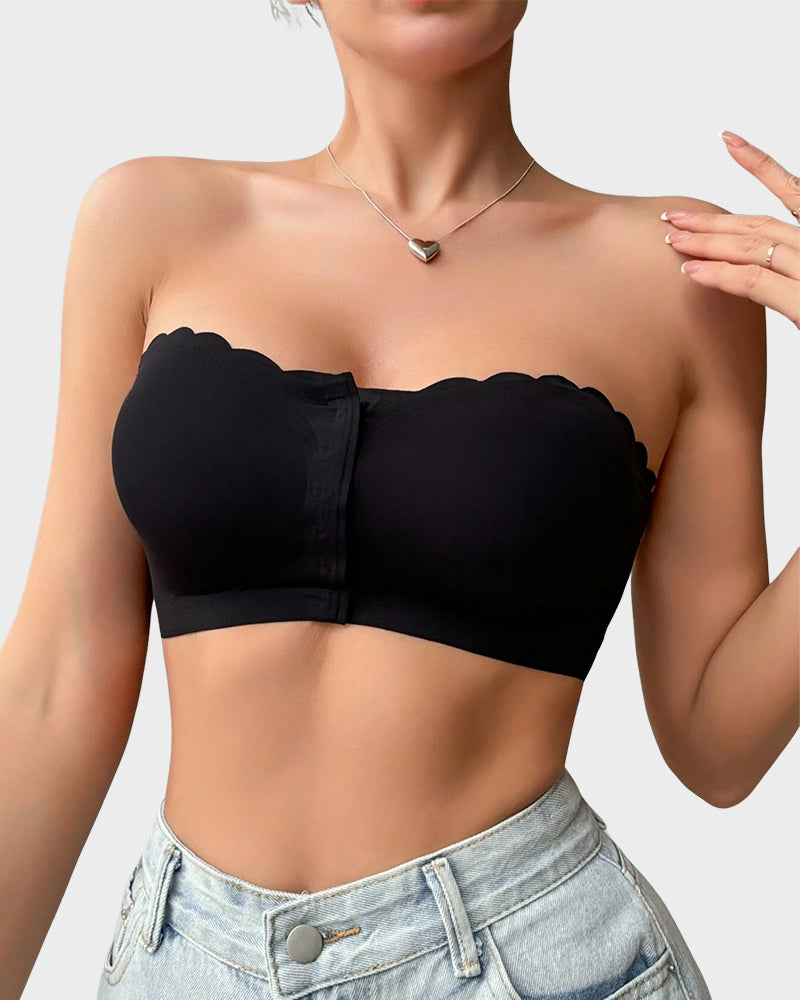 Strapless Front-Closure Bandeau Bra-Get Free Shoulder Straps with Purchase