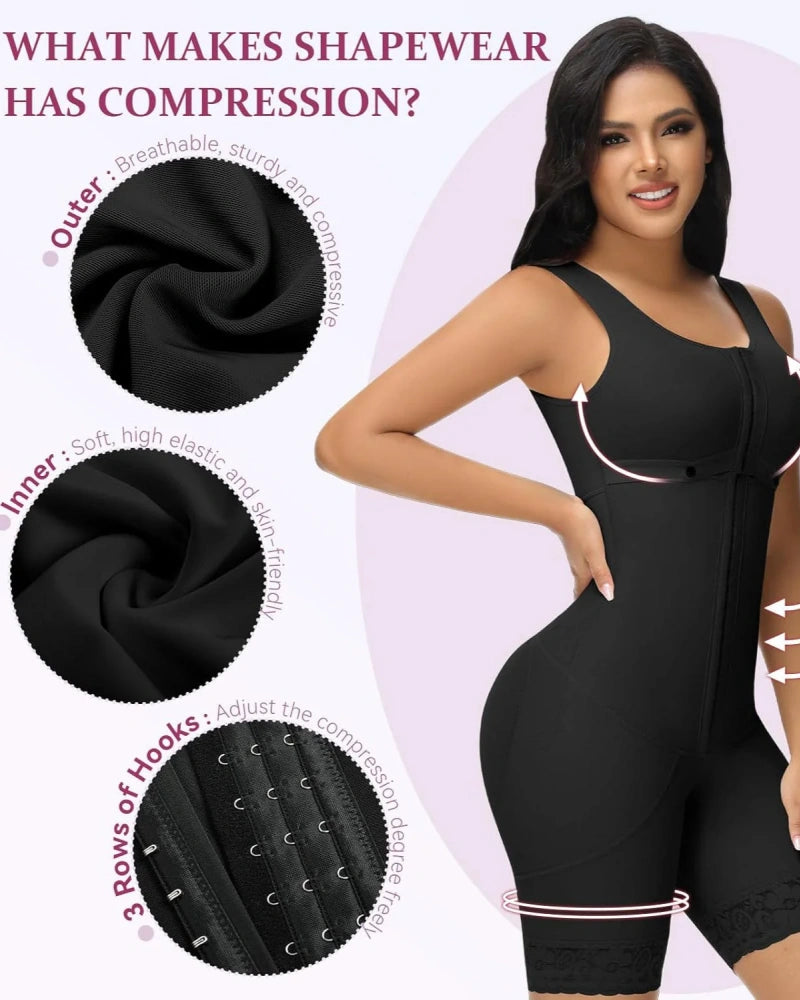 Double Compression Tummy Control Post Surgery Full Body Shapewear