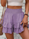 New Summer Casual Loose Ruffles High Waist Skirts Shorts