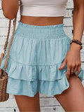 New Summer Casual Loose Ruffles High Waist Skirts Shorts