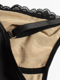 Deep-V Neck Lace Thong Bodysuit