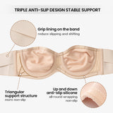 Full Support Non-Slip Convertible Bandeau Bra-Black