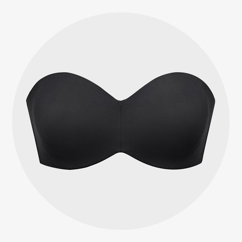 Full Support Non-Slip Convertible Bandeau Bra-Black