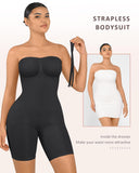 Strapless Tummy Control Seamless Bodysuit with Removable Straps
