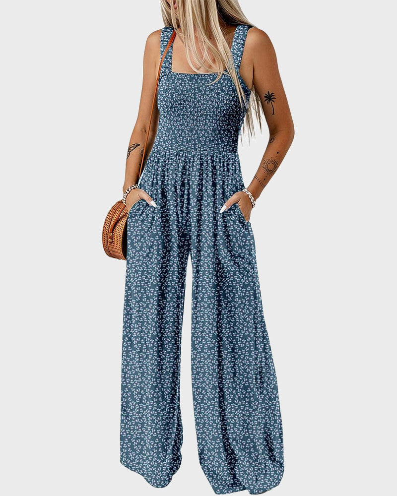 Breezy Slimming Floral Print Wide-Leg Jumpsuit