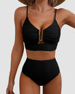 U-Wire Cutout Swimsuit High Waisted Textured