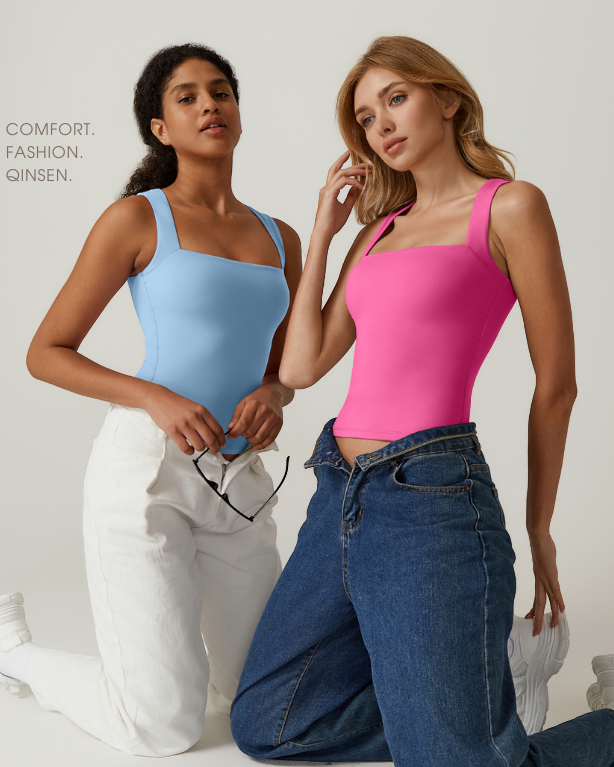 Snatched Square Neck Double-Layer Tank Tops (Buy 1 Get 1 Free)
