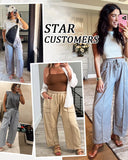 New Elevated Barrel Drawstring Wide Leg Sweatpants with Pockets