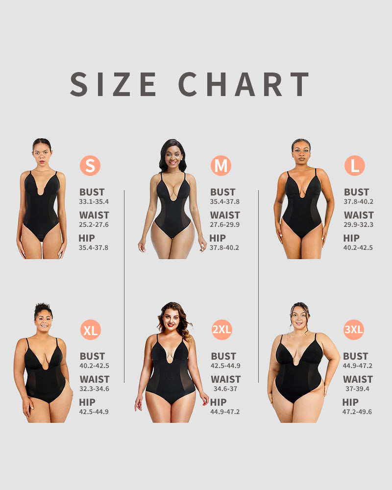 Women's Low Back Tummy Control U Plunge Shapewear