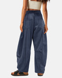 New Elevated Barrel Drawstring Wide Leg Sweatpants with Pockets