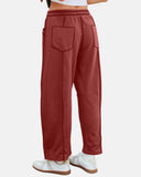 New Elevated Barrel Drawstring Wide Leg Sweatpants with Pockets