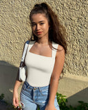 3 Piece Sexy Ribbed Strappy Bodysuit Tummy Control Set