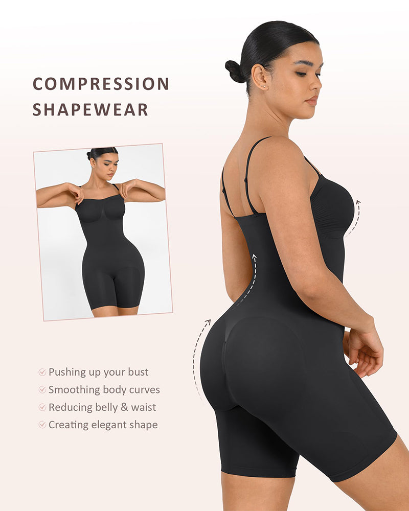 Strapless Tummy Control Seamless Bodysuit with Removable Straps