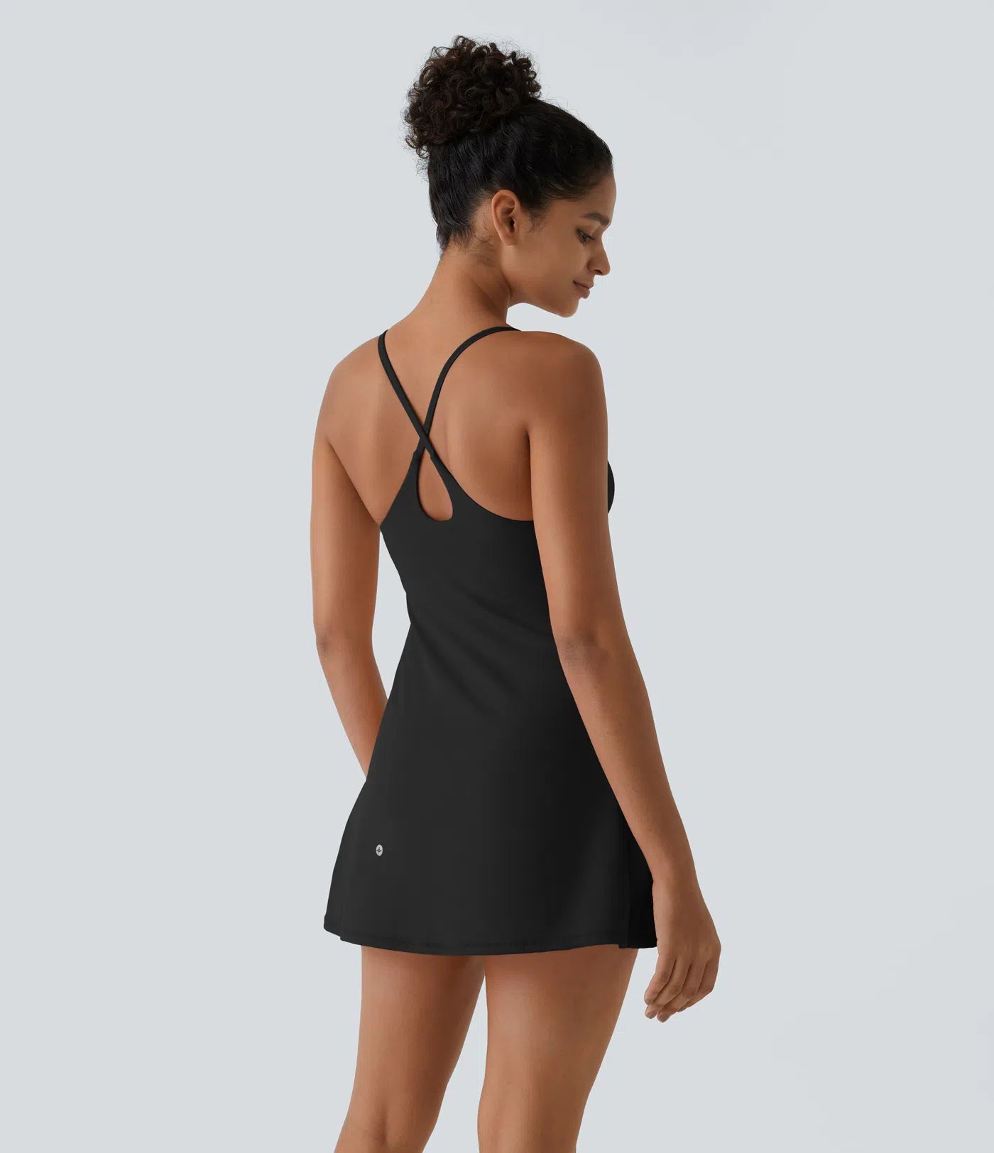 Athletic Golf Workout Dress with Built-in Shorts and Bra, Adjustable Straps & Pockets