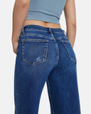 Women's Mid-Low Rise Baggy Jeans – Stretchy Wide Leg