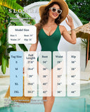 Illusion Waist-Cinching Deep V Color Block Swimsuit