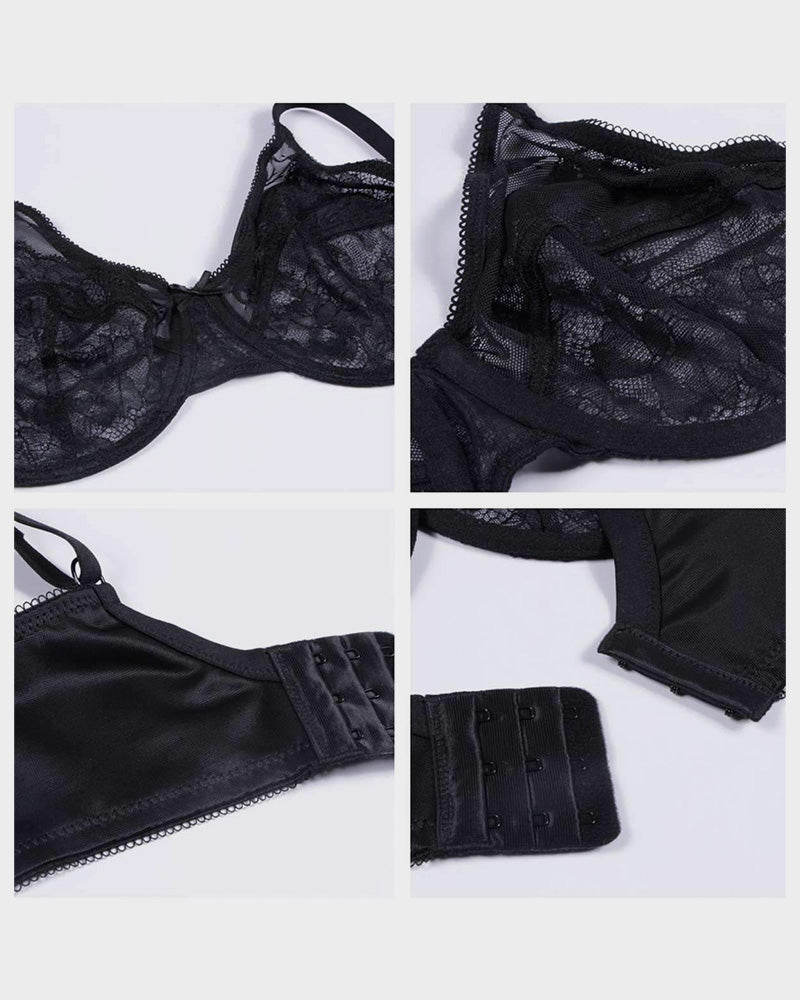 Full Coverage Lifting Floral Lace Minimizer Bra