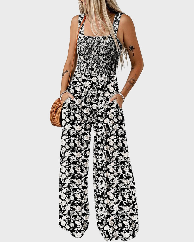 Breezy Slimming Floral Print Wide-Leg Jumpsuit