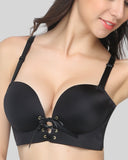Seamless Push Up Bralette Padded Plunge Wirefree Bra