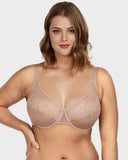 Full Coverage Lifting Floral Lace Minimizer Bra