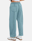 New Elevated Barrel Drawstring Wide Leg Sweatpants with Pockets
