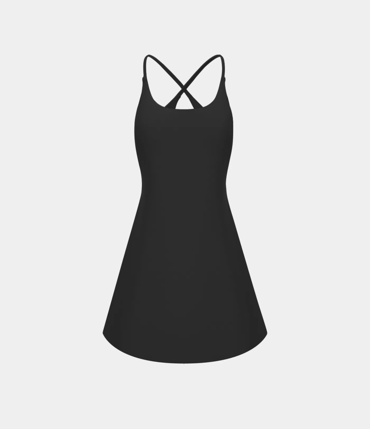 Athletic Golf Workout Dress with Built-in Shorts and Bra, Adjustable Straps & Pockets