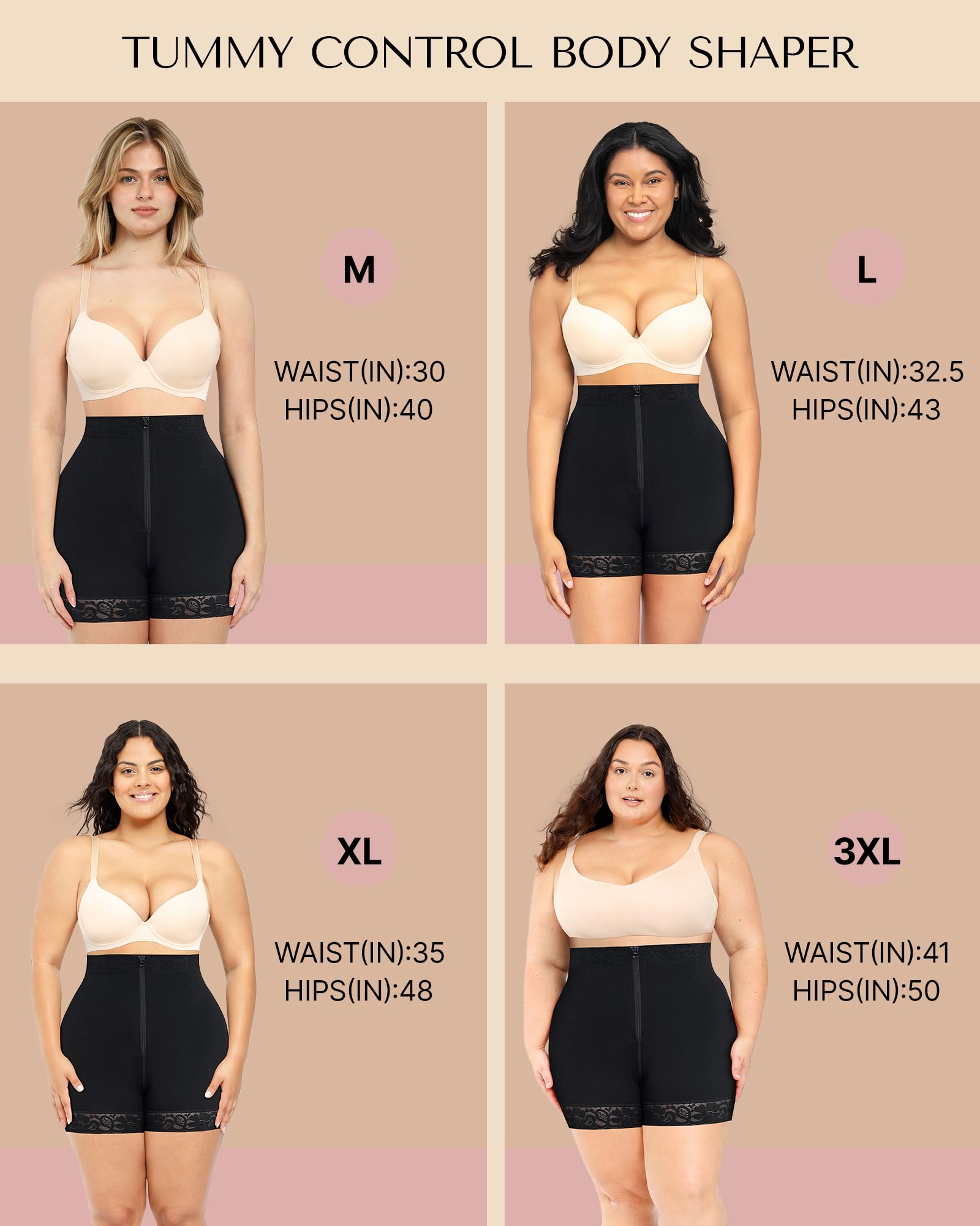 Waist Cincher With Hook Zipper Closure Body Shaper Wear