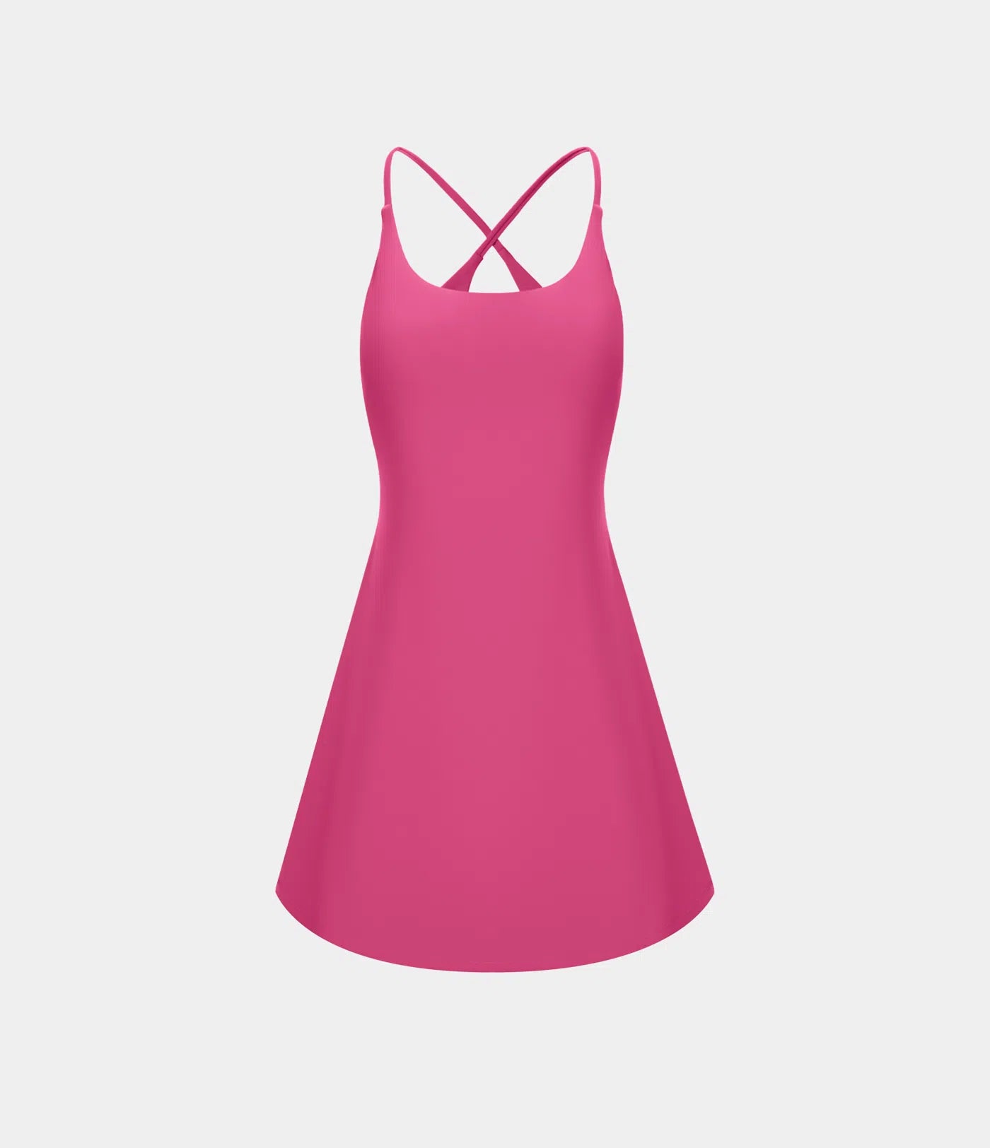 Athletic Golf Workout Dress with Built-in Shorts and Bra, Adjustable Straps & Pockets