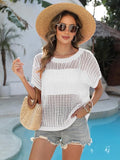 2025 Fashion Hollow Out Scoop Neck Pullover Knit Tops