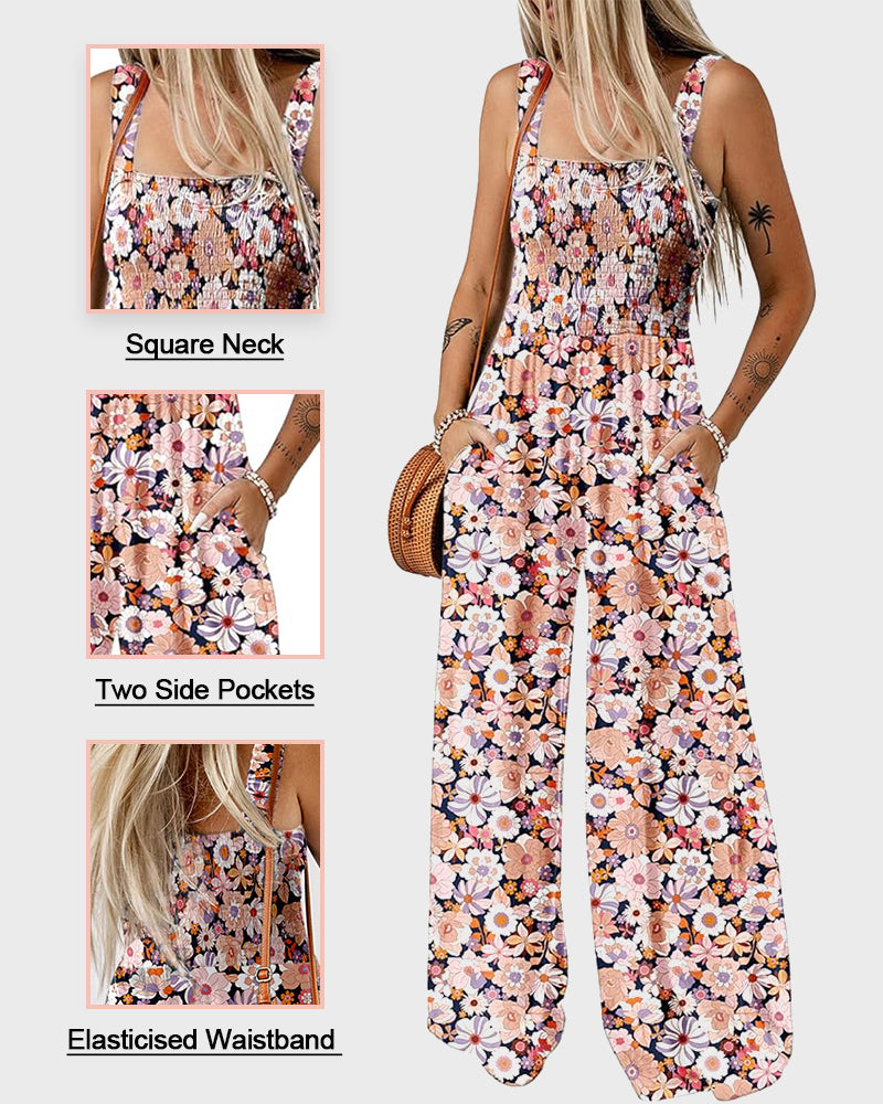 Breezy Slimming Floral Print Wide-Leg Jumpsuit