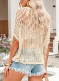 2025 Fashion Hollow Out Scoop Neck Pullover Knit Tops