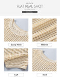 2025 Fashion Hollow Out Scoop Neck Pullover Knit Tops