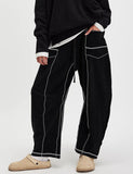 New Elevated Barrel Drawstring Wide Leg Sweatpants with Pockets