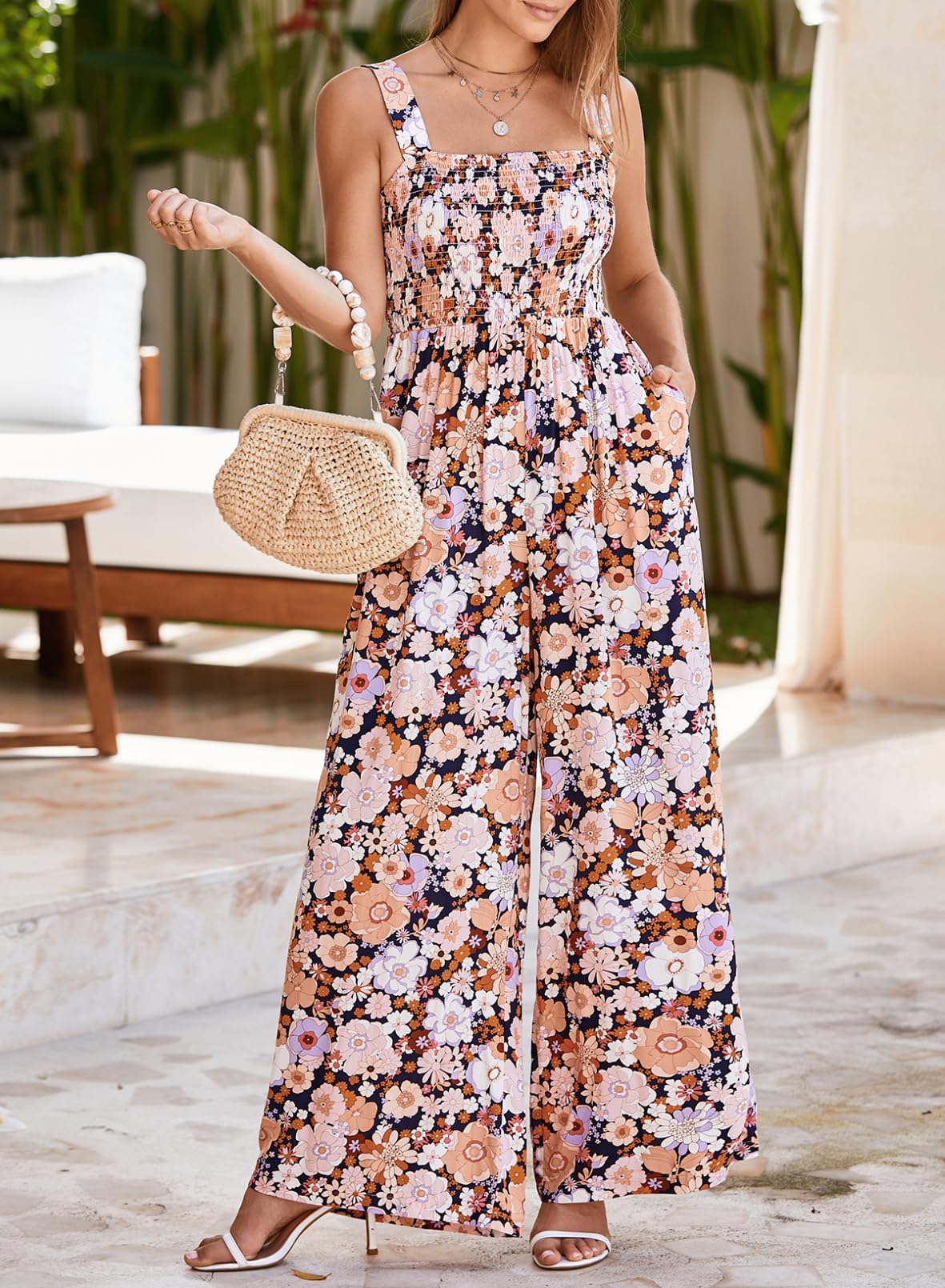 Breezy Slimming Floral Print Wide-Leg Jumpsuit