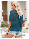 2025 Fashion Hollow Out Scoop Neck Pullover Knit Tops