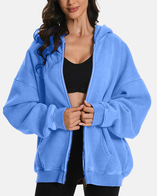 The Cloud Unisex Acid-Wash Zip-Up Hoodie