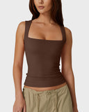 Snatched Square Neck Double-Layer Tank Tops (Buy 1 Get 1 Free)