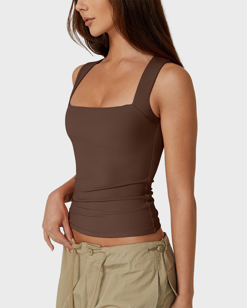 Snatched Square Neck Double-Layer Tank Tops (Buy 1 Get 1 Free)