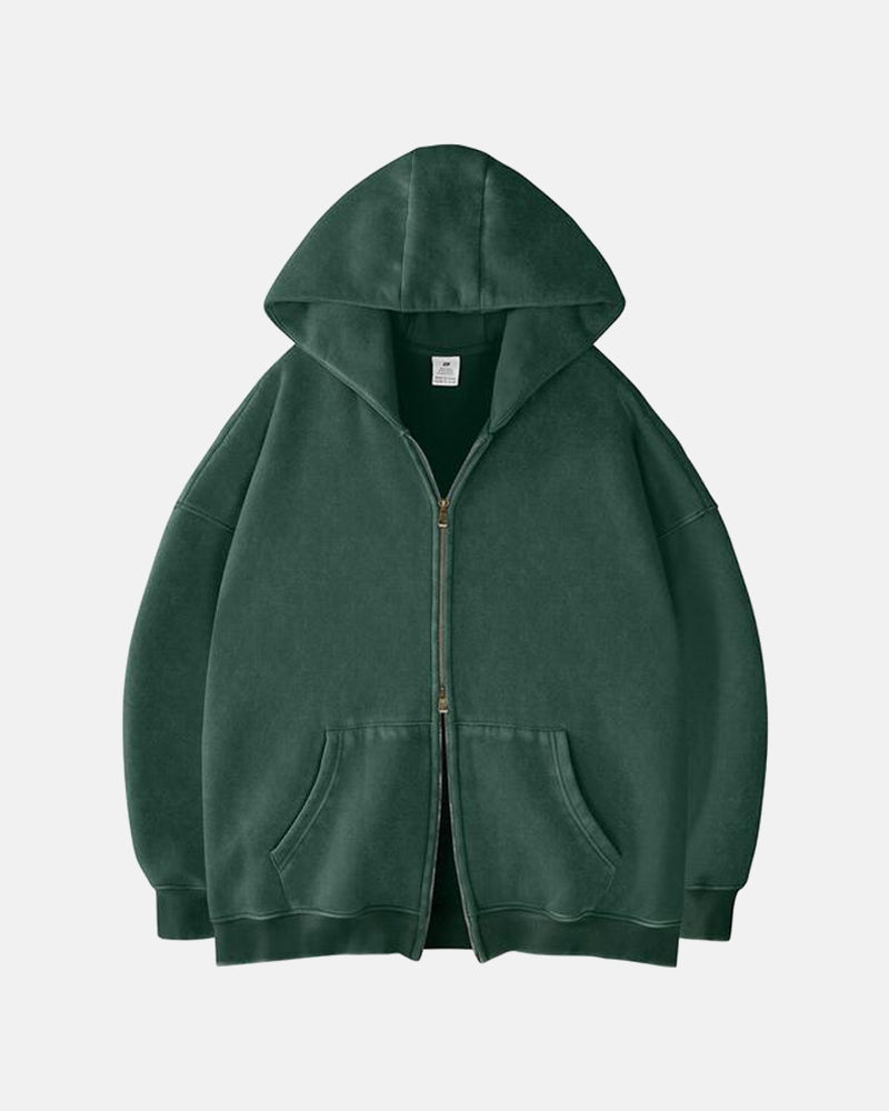 The Cloud Unisex Acid-Wash Zip-Up Hoodie