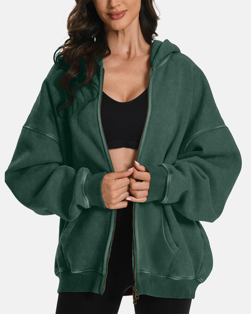 The Cloud Unisex Acid-Wash Zip-Up Hoodie