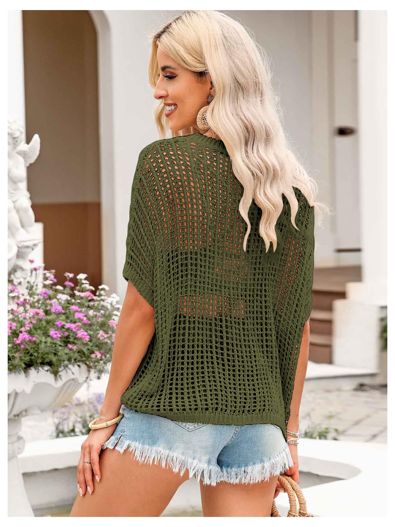 2025 Fashion Hollow Out Scoop Neck Pullover Knit Tops
