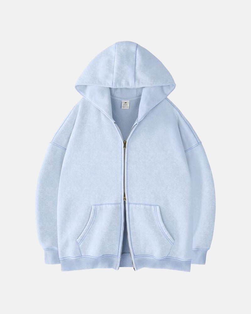 The Cloud Unisex Acid-Wash Zip-Up Hoodie