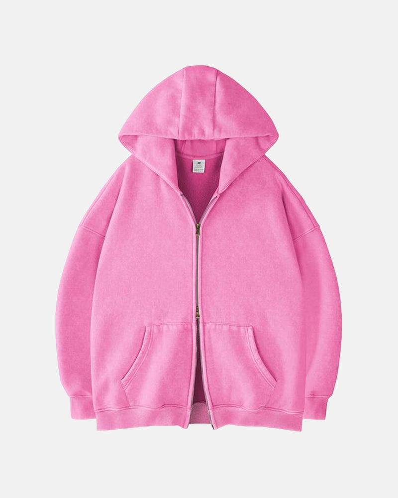 The Cloud Unisex Acid-Wash Zip-Up Hoodie