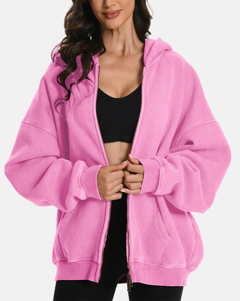 The Cloud Unisex Acid-Wash Zip-Up Hoodie