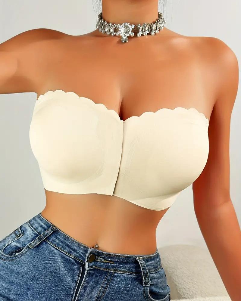 Strapless Front-Closure Bandeau Bra-Get Free Shoulder Straps with Purchase