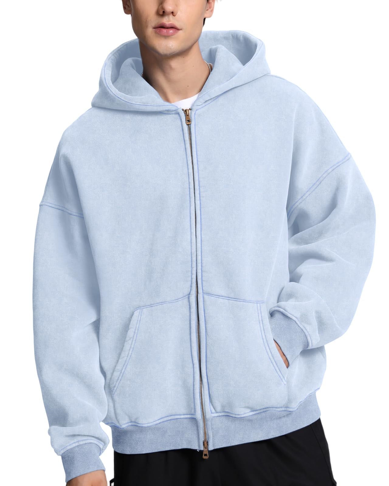 The Cloud Unisex Acid-Wash Zip-Up Hoodie