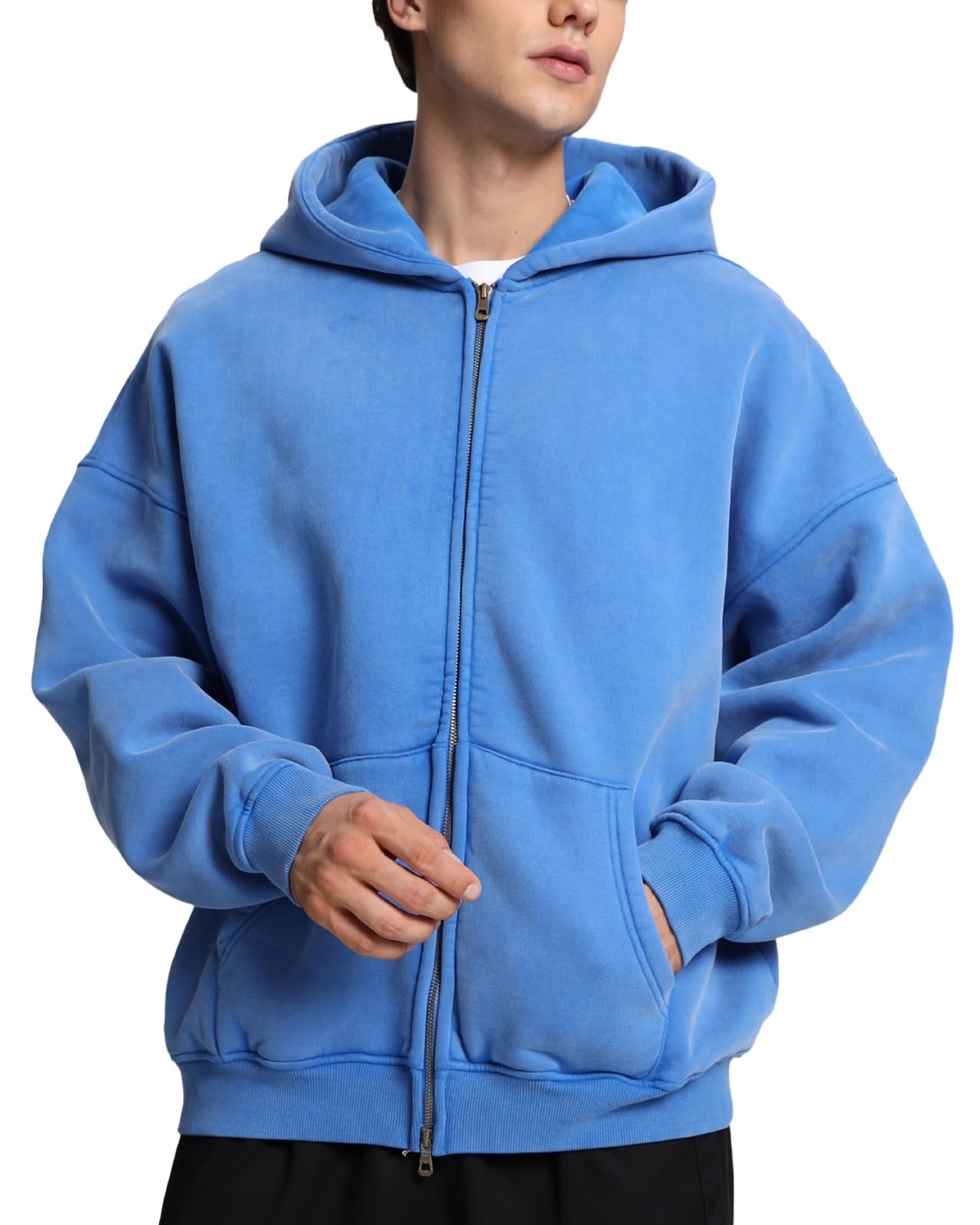 The Cloud Unisex Acid-Wash Zip-Up Hoodie