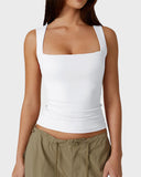 Snatched Square Neck Double-Layer Tank Tops (Buy 1 Get 1 Free)