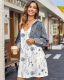 Women's Floral Sundress with Pockets - Summer Beach V-Neck Tank Dress